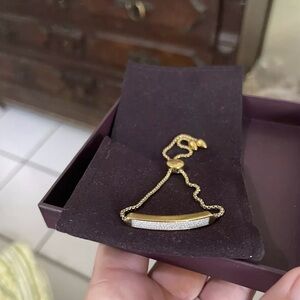 Monica Vinader pave diamond bracelet gold vermeil skinny Baja